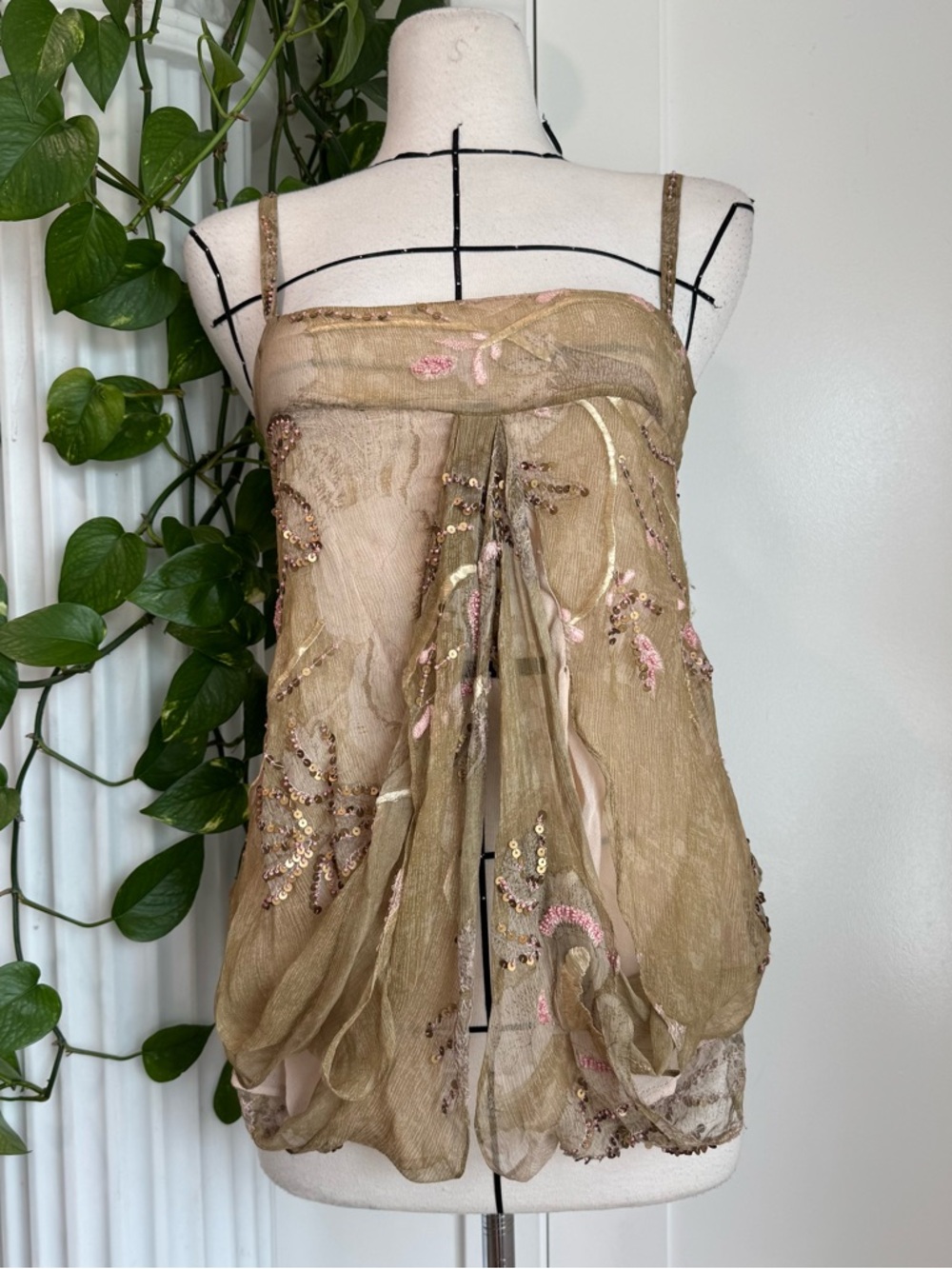 Vintage Ya-Ya Silk Draped Top - Small